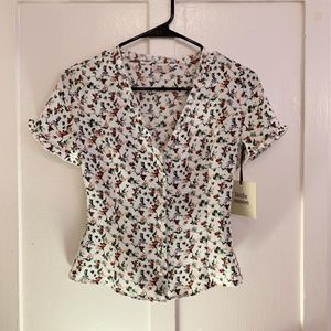 BRAND NEW Aritzia Little Moon Floral Blouse
